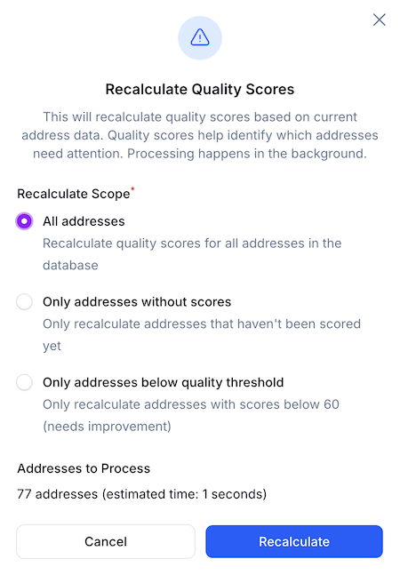 Verification dialog